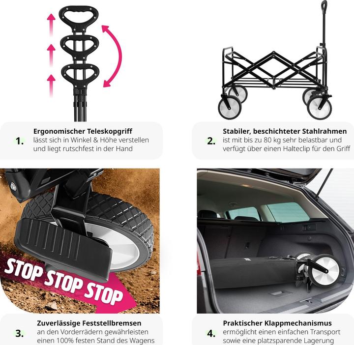 Actual product image tectake Foldable Leon handcart with brakes