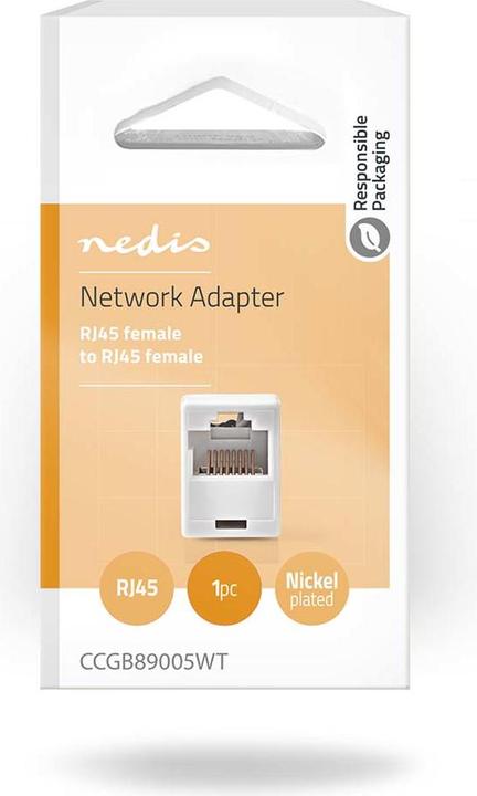 Immagine prodotto Nedis Accoppiatore di rete | CAT5 | Non schermato | Presa RJ45 | Presa RJ45 | Dritto | ABS | Scatola (S/FTP, CAT5, 0.04 m)