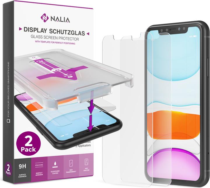 Actual product image Nalia Protective glass & applicator - set (2x) (2 Piece, Apple iPhone 11)