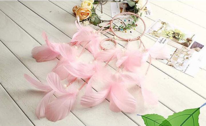 Actual product image Cover-Discount DIY Craft Set Dreamcatcher Dreamcatcher craft pink