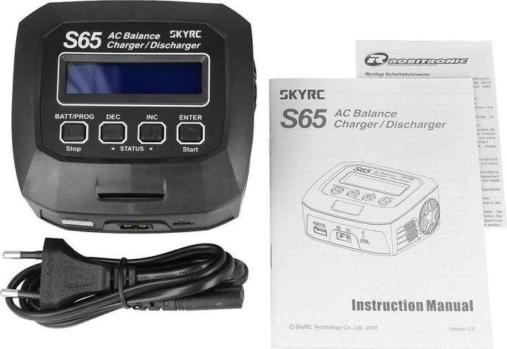 Productafbeelding SkyRC Lader AC S65 AC LiPo 2-4s 6A 65W Ontladen 2A 10W