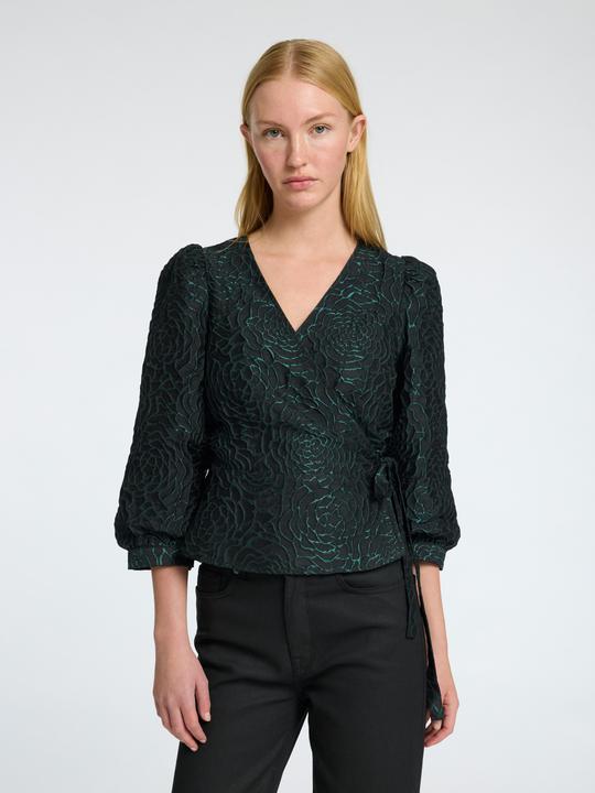 Produktbild Selected Femme Geblümte Jacquard Wickelbluse (36)
