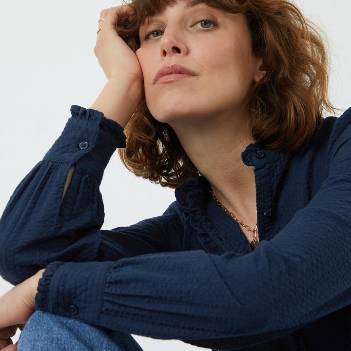 Produktbild La Redoute Collections Langärmelige Bluse mit Rüschenkragen (34)