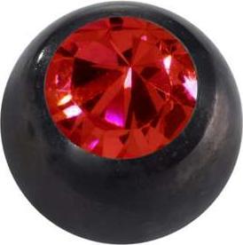 Produktbild Bijouteria Piercingverschluss (Chirurgenstahl 316L, PVD Beschichtung (schwarz), Premium Kristall)