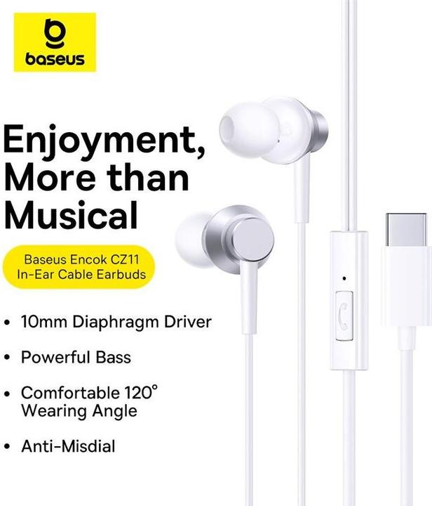 Produktbild Baseus Headphones Encok CZ11 (white) (Kabelgebunden)