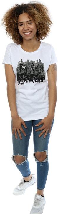 Actual product image Womens/Ladies Avengers Mono Team Art Cotton T-Shirt (XXL)