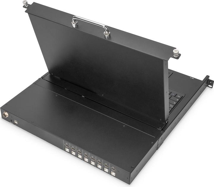 Produktbild Digitus Modulare Konsole mit 17 TFT48,3cm 8Port KVM Touch 8 x HDMI, HD Auflösung, US Tastatur