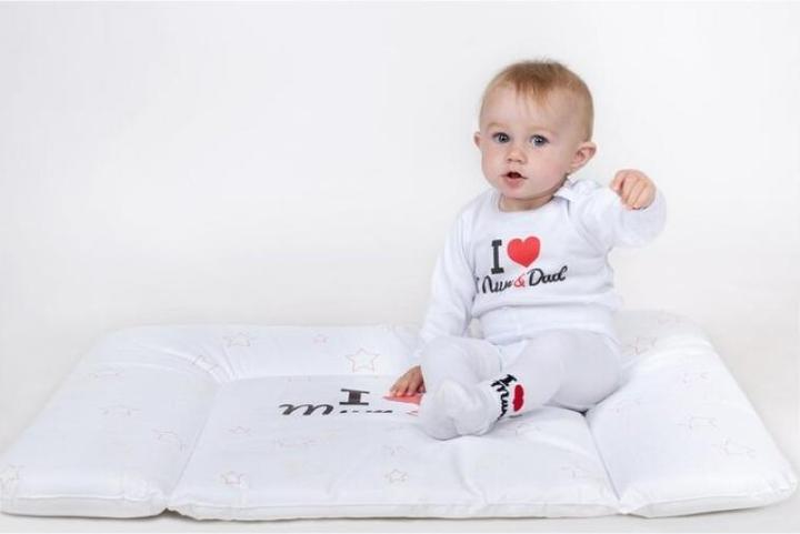 Produktbild New Baby Wickelauflage I love Mum and Dad weiss 50x80cm