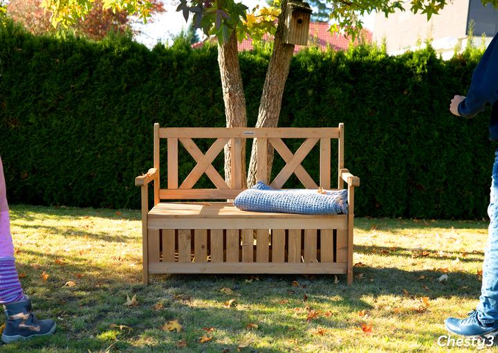 Actual product image Needs&Wants Gartenbank "Chesty3" mit Truhe u. Abdeckung, Tanne (braun)