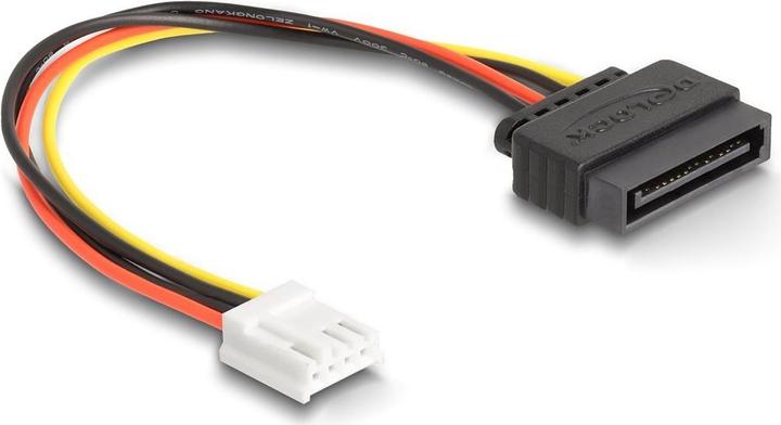 Actual product image Delock SATA power cable 15 pin male to 1 x floppy 4 pin female 15cm