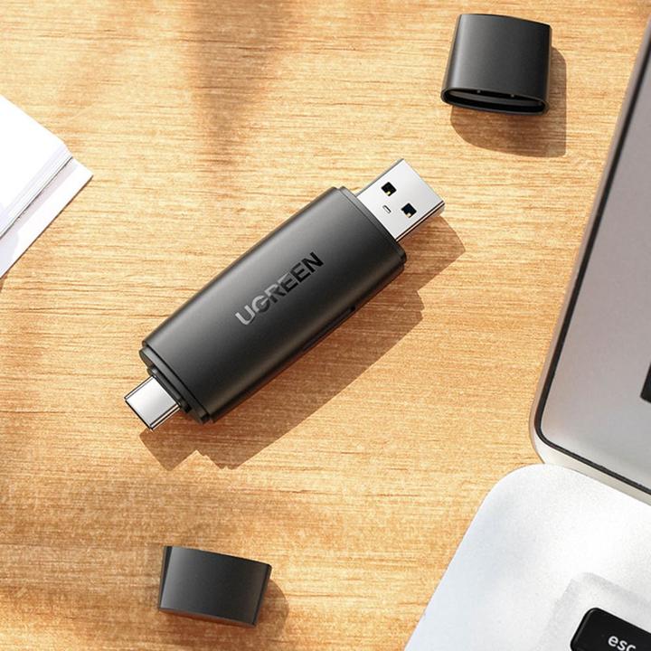 Produktbild Ugreen CM304 USB + USB-C Adapter Card Reader SD + microSD (black) (USB-C)