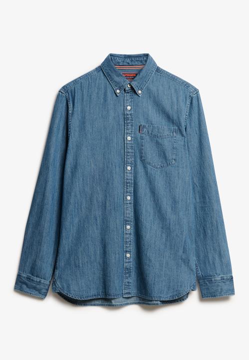 Actual product image Superdry ESSENTIALS L/S DENIM SHIRT Heren Overhemd (L)