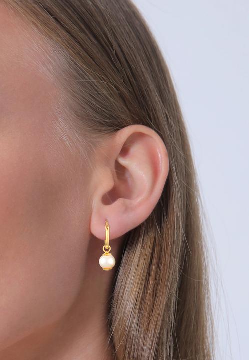 Immagine prodotto Elli Orecchini a cerchio con perla d'acqua dolce pendente argento 925 (Argento 925)