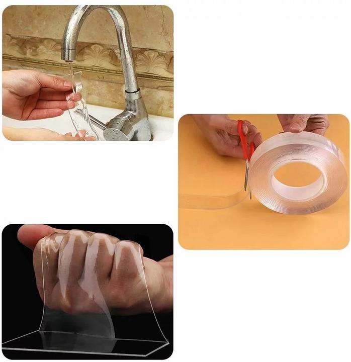 Produktbild Werkstein Doppelseitiges Nano Klebeband Wasserdicht / Wiederverwendbar 2er Set (50 mm)