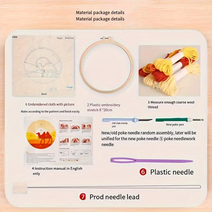 Immagine prodotto Activity Board Kit di ricamo ad ago fai-da-te, set di ricamo a mano a tema marino, schemi multicolori, con