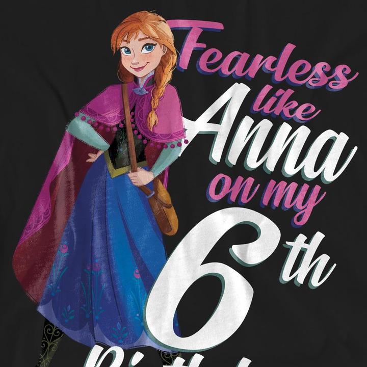Actual product image Disney Frozen Unisex Adult Fearless Like Anna 6th Birthday T-Shirt (M)