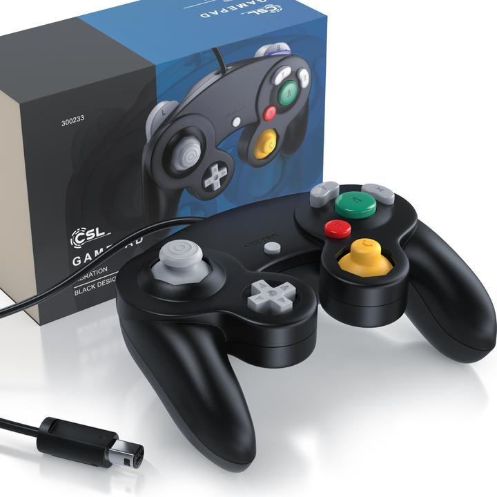 Produktbild CSL 2x Nintendo Controller, Gamepad für Nintendo GameCube / Wii Vibrationseffekte / ergonomisch
