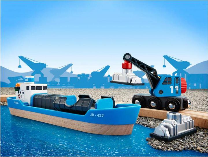 Actual product image Brio Container ship with crane truck