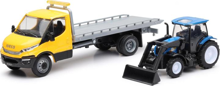 Immagine prodotto New Ray Iveco Daily Roll-Off With New Holland Scala 1:36 (1 Modello Assortito Casualmente)