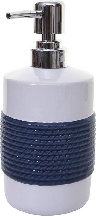 Actual product image Swisshandel24 5-piece bathroom set, WC set Bathroom accessories, ceramic - blue/white
