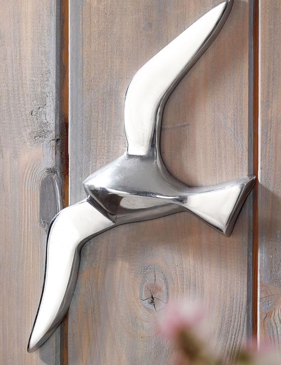 Produktbild FineBuy Wanddekoration Möwe Aluminium 30 cm