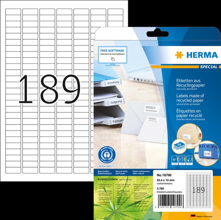 Actual product image HERMA Recycling labels A4