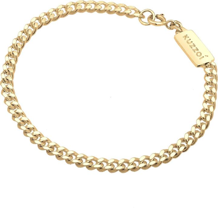 Immagine prodotto Kuzzoi Bracciale Basic Uomo Panzerkette Pezzo Solido Argento 925 (21 cm, Argento 925)