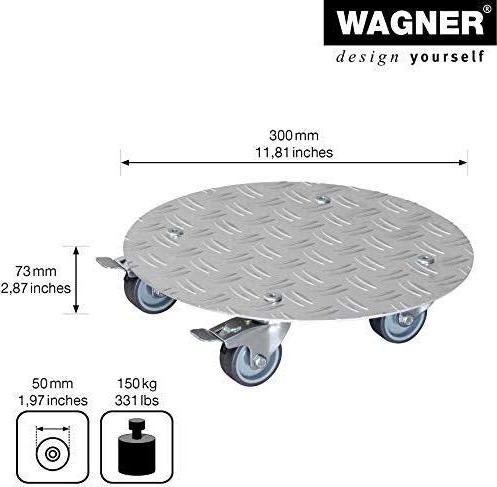 Actual product image Wagner System Plant trolley, aluminium, max. load 150 kg, Ø 300 mm.