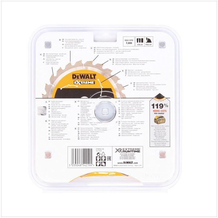 Immagine prodotto DeWalt Xtreme Runtime 190mm x 30mm 24T CSB