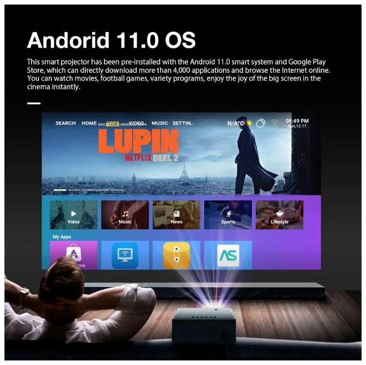 Actual product image BlitzWolf Projector, BW-V8, 4K, Android OS (4K, 480 lm)
