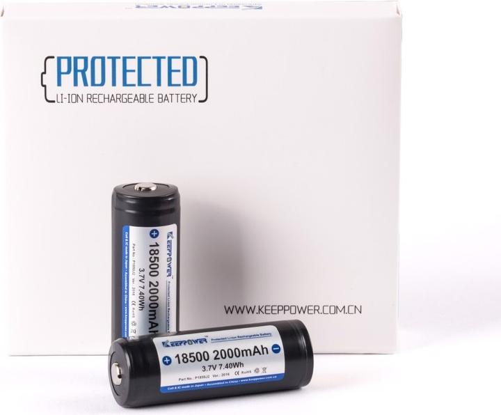 Actual product image Keeppower Battery 18500, protected (1 pcs., 18500, 2000 mAh)