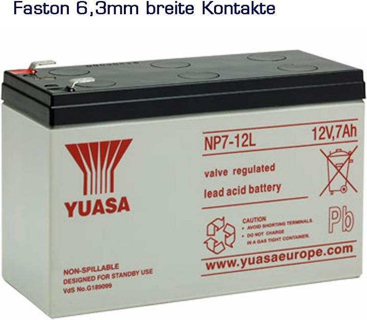 Immagine prodotto Yuasa Batteria NP7-12L, con contatti da 6,3 mm (12 V, 7 Ah)