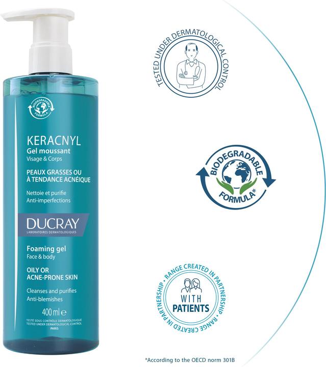 Actual product image Ducray Keracnyl Schäumendes Waschgel (Gel, 400 ml)