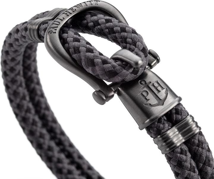 Immagine prodotto Paul Hewitt Phinity Bracciale Grillo Bracciale Pistola Metallo Nylon Nero Grigio Grigio (18 cm, Nylon, Acciaio inossidabile)