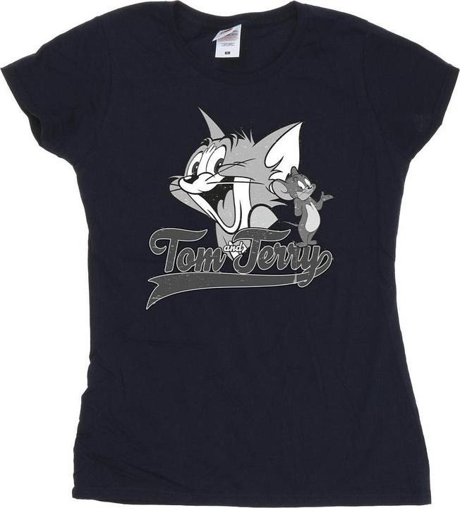 Actual product image Tom & Jerry Womens/Ladies Greyscale Square Cotton T-Shirt (XXL)