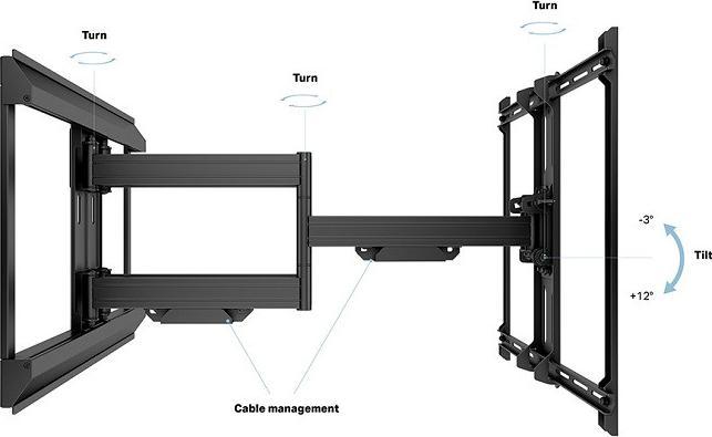 Produktbild Multibrackets Wandhalter 42-100", schwarz, Tragkraft 70kg (Wand, 100", 70 kg)