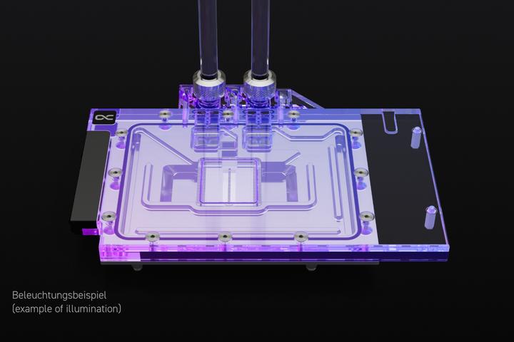 Actual product image Alphacool Ice Block Aurora Acrylic RTX 4080 Strix with Backplate