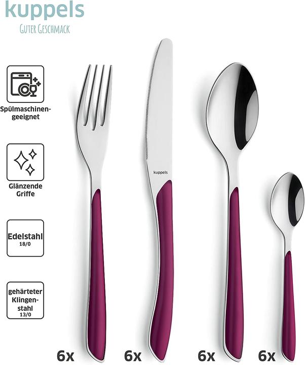 Immagine prodotto Kuppels Set di posate 24 pezzi wildberry 2214 Prisma (24 Pezzo/i, Set di posate)