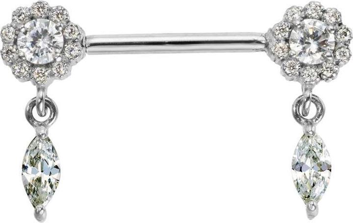 Actual product image Bijouteria Nipple piercing (Surgical steel 316L, Crystal)