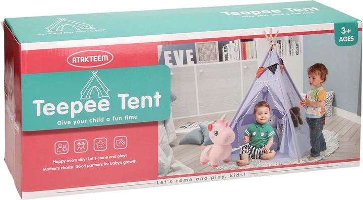 Produktbild Luxuriöses Tipi-Zelt in Rosa mit Lichtern, 128 cm