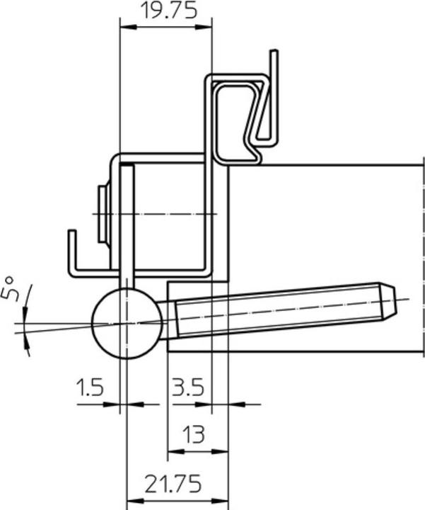 Actual product image Simonswerk Mortice hinge rising V 8550 rising nickel-plated 40 kg DIN left wooden doors