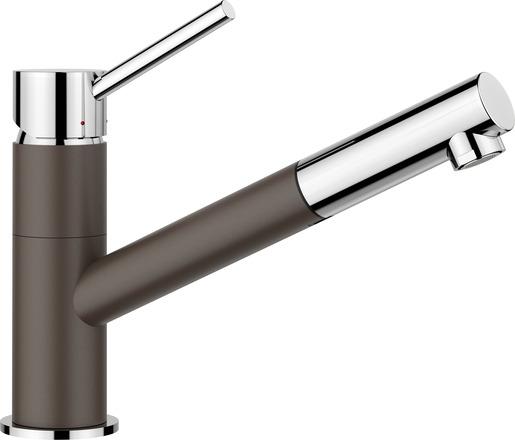 Produktbild Blanco KANO-S cafe/chrom | Niederdruck | Mit herausziehbarem Schlauch | Rückflussverhinderer | Keram