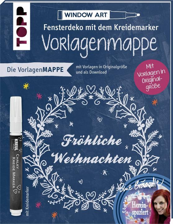 Produktbild Vorlagenmappe Fensterdeko mit dem Kreidemarker - Fröhliche Weihnachten (Deutsch, Bine Brändle, 2016)