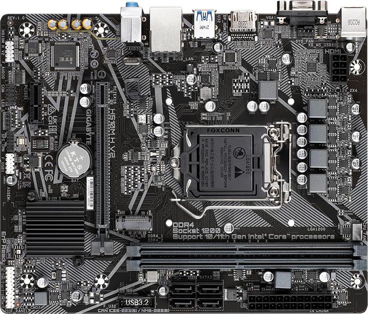 Image du produit Gigabyte MB H V2 H510,S1200,mATX,Intel (LGA 1200, Intel H470, mATX)