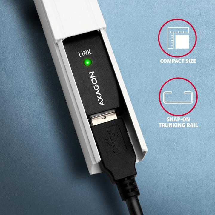 Produktbild Axagon ADR-220 aktives USB 2.0 Verlängerungskabel, USB-A Stecker/Buchse - 20m (20 m, USB 2.0)