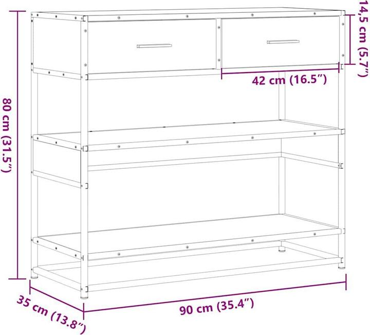 Produktbild VidaXL Ablagetisch (90 x 35 x 80 cm)