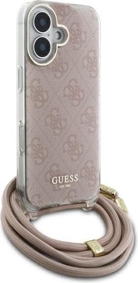Immagine prodotto Guess GUHCP16SHC4SEP iPhone 16 6,1" różowy/rosa custodia rigida Crossbody Cord 4G Print