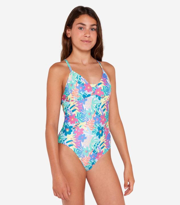 Produktbild Olaian Badeanzug Surfen Mädchen gekreuzte Träger 500 Caly grün (10, 11, 12)