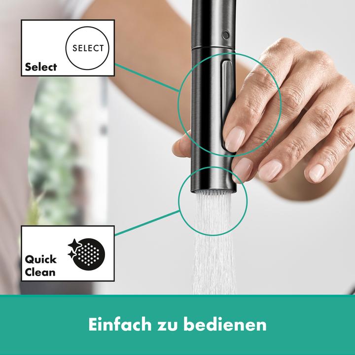Actual product image hansgrohe Sink mixer 210 Talis M54 pull-out spray, 2 jet brushed black chrome