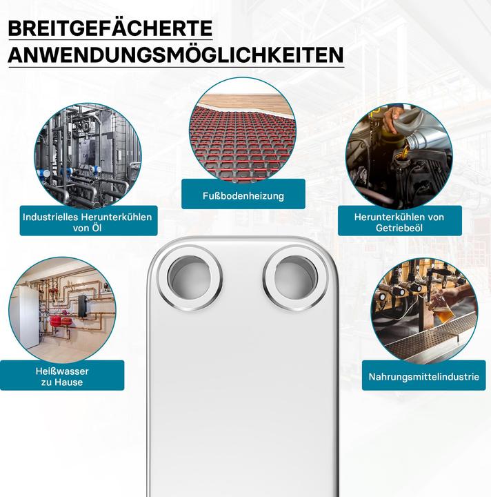 Immagine prodotto Wiltec Hrale Échangeur de chaleur thermique inox 50 plaques max. 285 kW Eau Solaire
